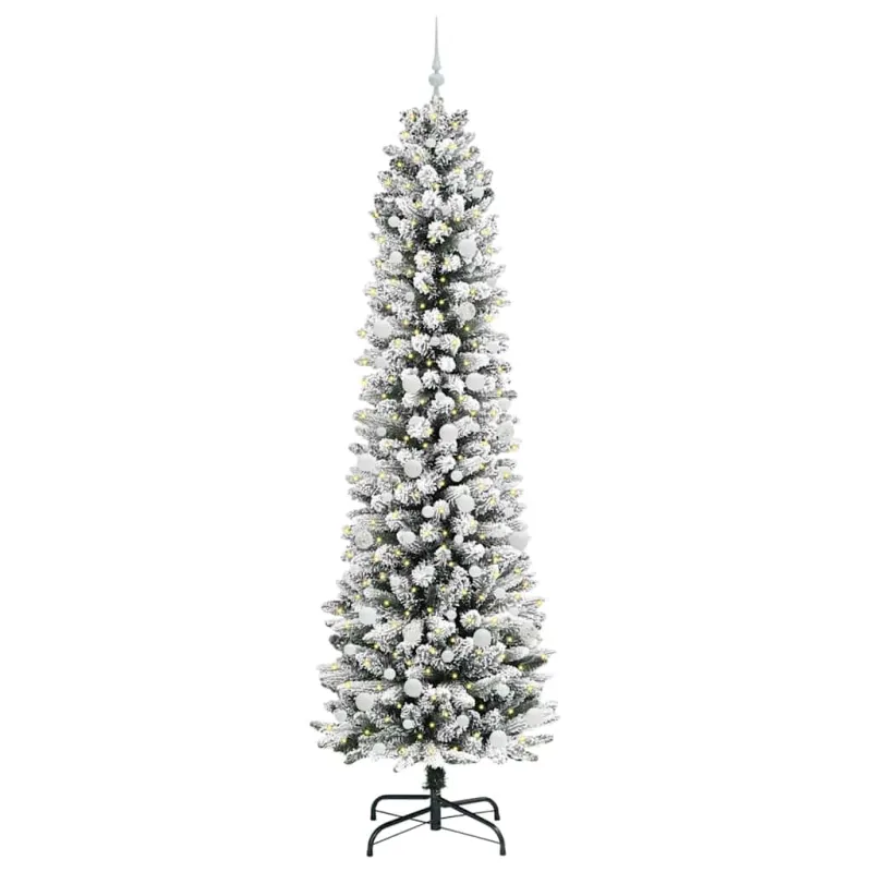 Dirbtinė Kalėdų eglutė Balta 240 cm PVC ir Metalas ir Plastikas