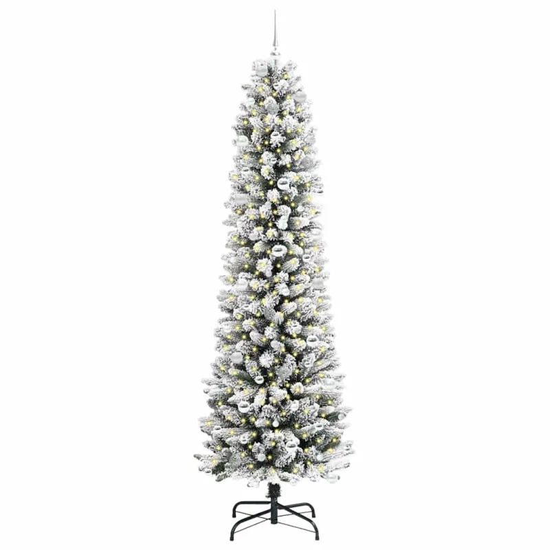 Dirbtinė Kalėdų eglutė Balta 240 cm PVC ir Metalas ir Plastikas