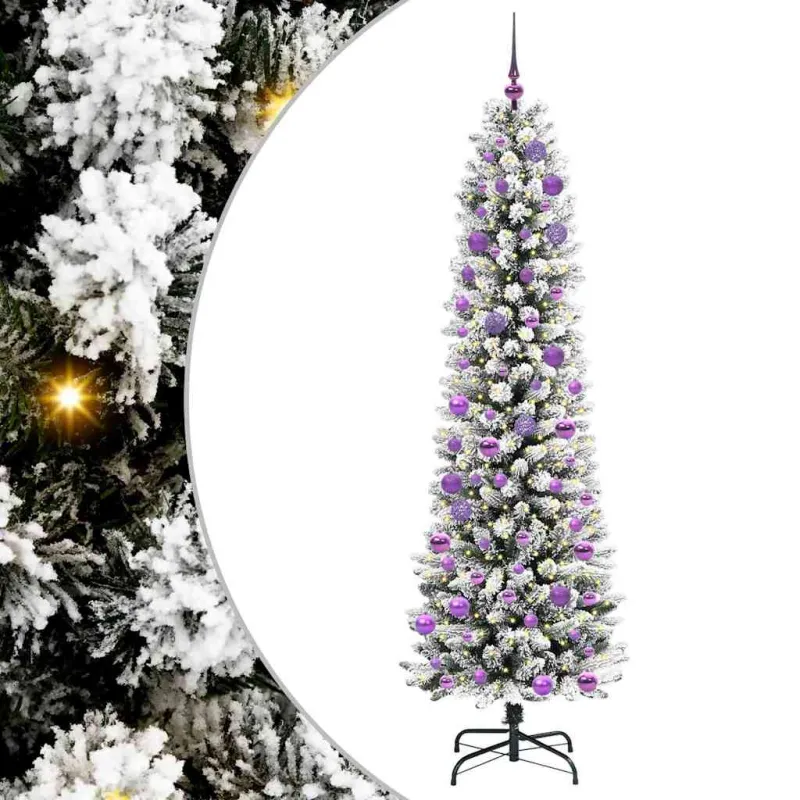 Dirbtinė Kalėdų eglutė Balta 240 cm PVC ir Metalas ir Plastikas