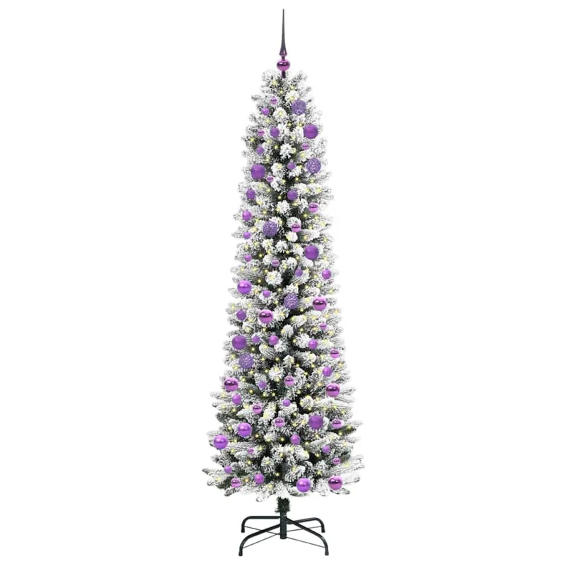 Dirbtinė Kalėdų eglutė Balta 240 cm PVC ir Metalas ir Plastikas