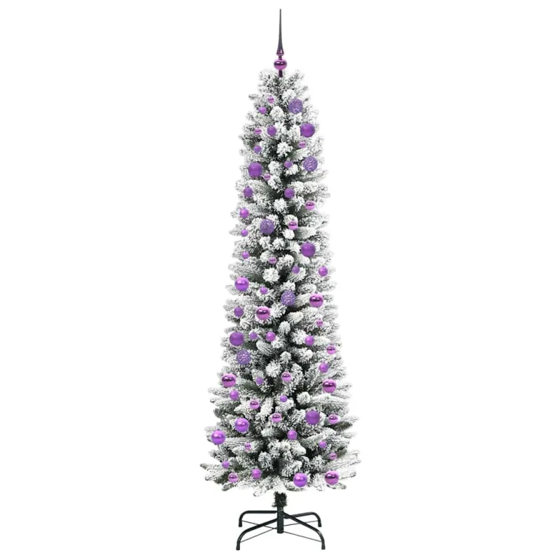 Dirbtinė Kalėdų eglutė Balta 240 cm PVC ir Metalas ir Plastikas
