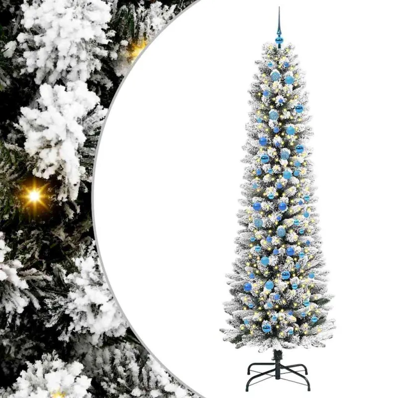 Dirbtinė Kalėdų eglutė Balta 240 cm PVC ir Metalas ir Plastikas