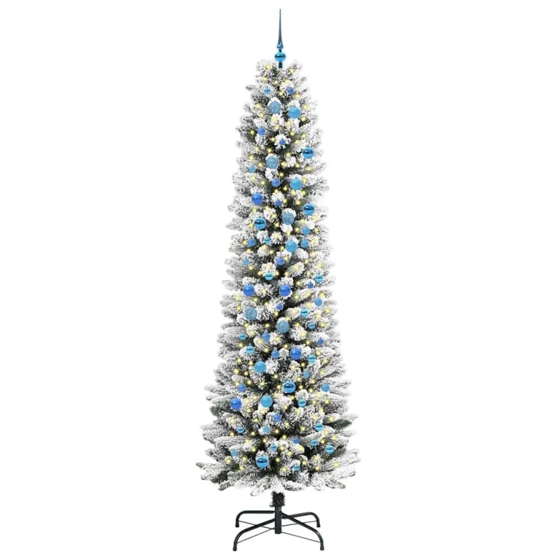 Dirbtinė Kalėdų eglutė Balta 240 cm PVC ir Metalas ir Plastikas