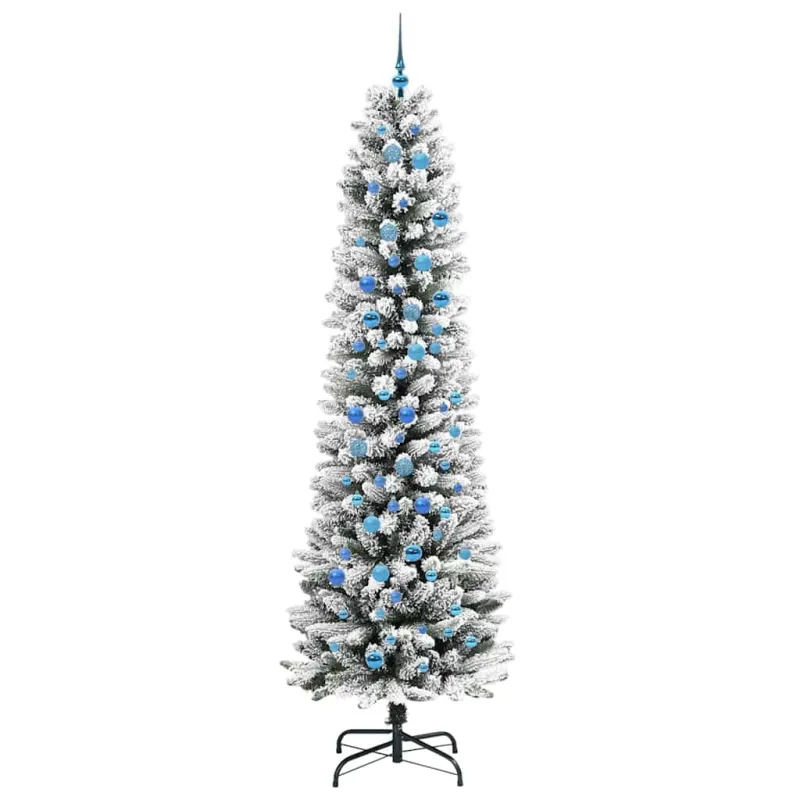 Dirbtinė Kalėdų eglutė Balta 240 cm PVC ir Metalas ir Plastikas