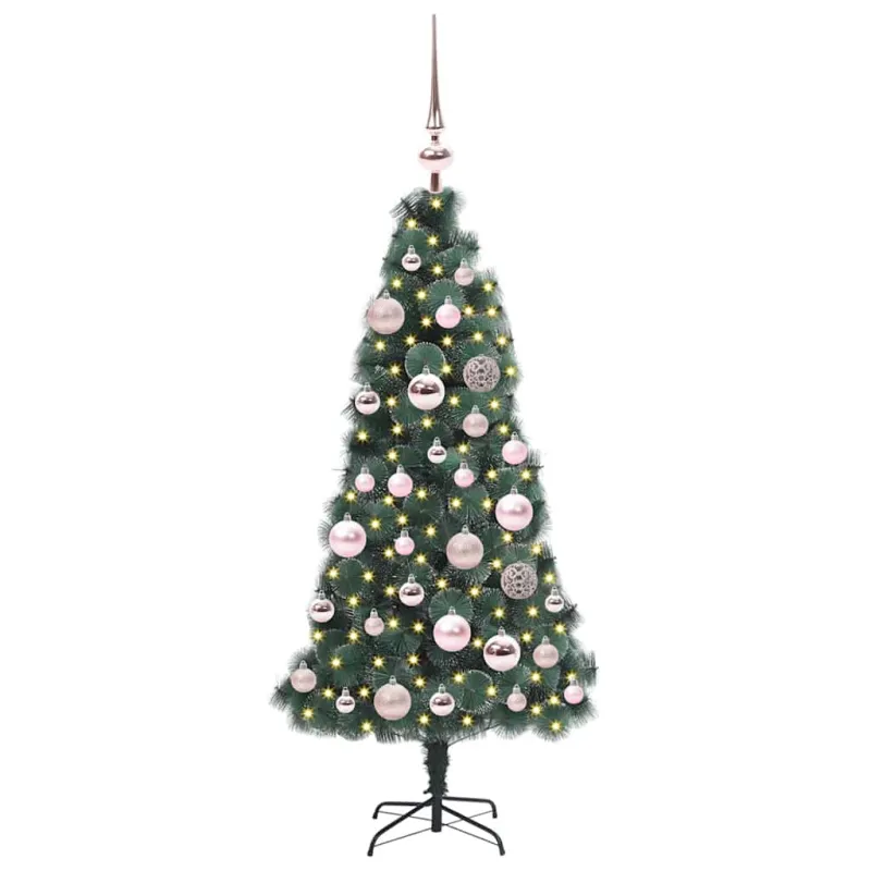 Dirbtinis Šventinis Medelis su Kamuoliukų Rinkinys Žalia 120 cm