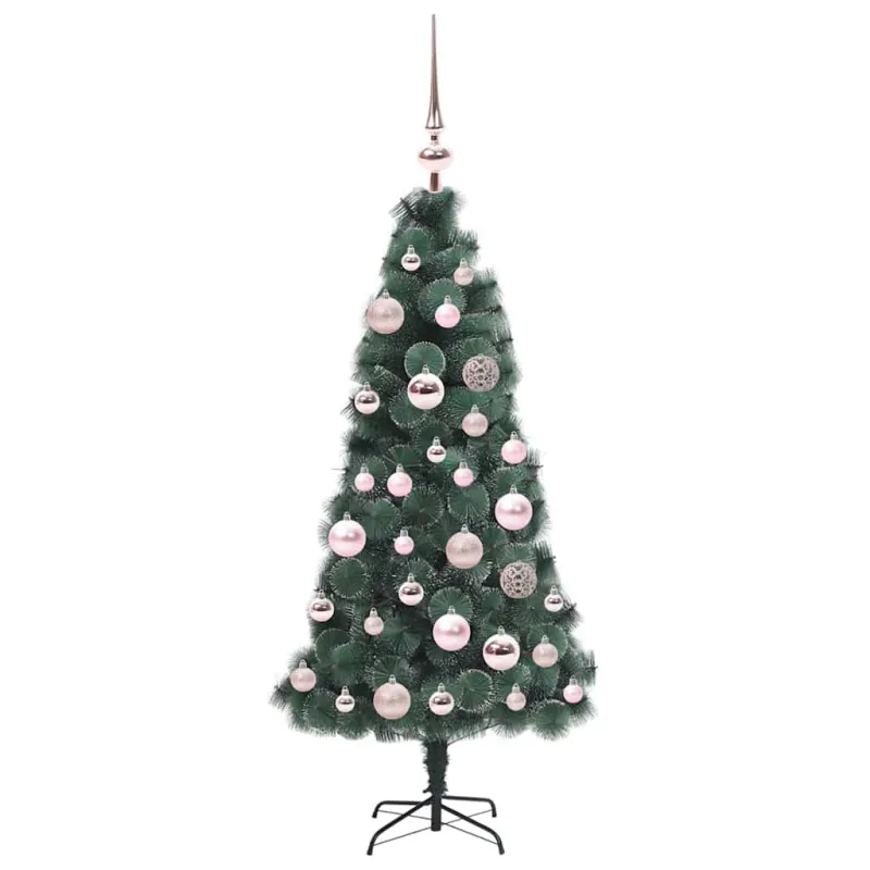 Dirbtinis Šventinis Medelis su Kamuoliukų Rinkinys Žalia 120 cm