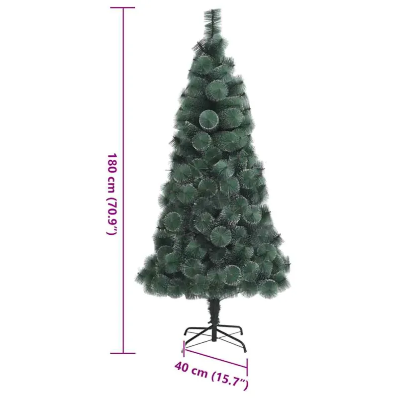 Dirbtinis išanksto apšviestas Kalėdų medis Žalia 180 cm PET