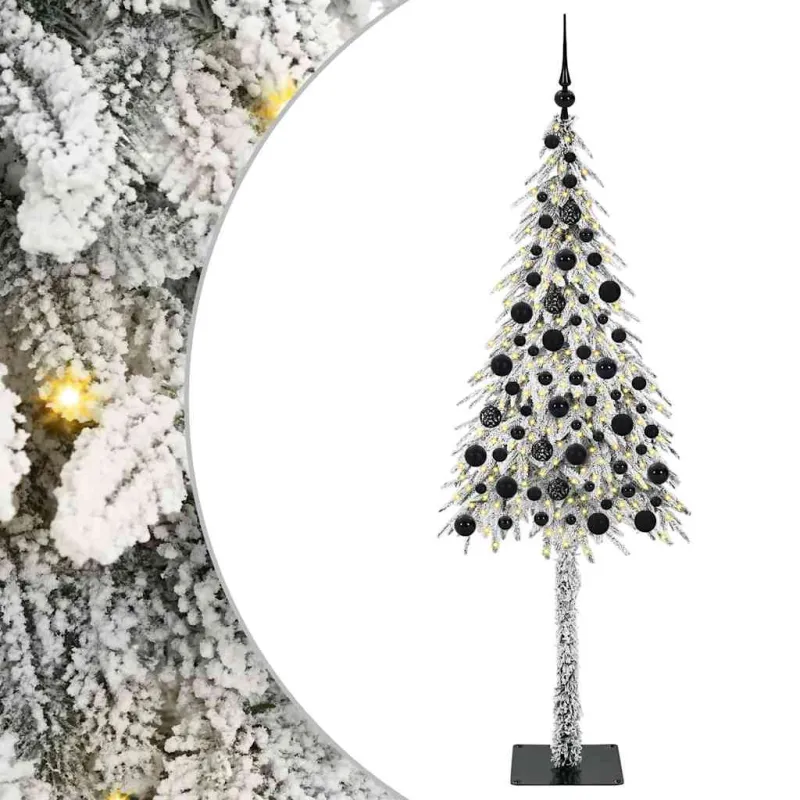Kalėdų eglutė su 300 LED s stovu Balta 180 cm PE ir Plienas