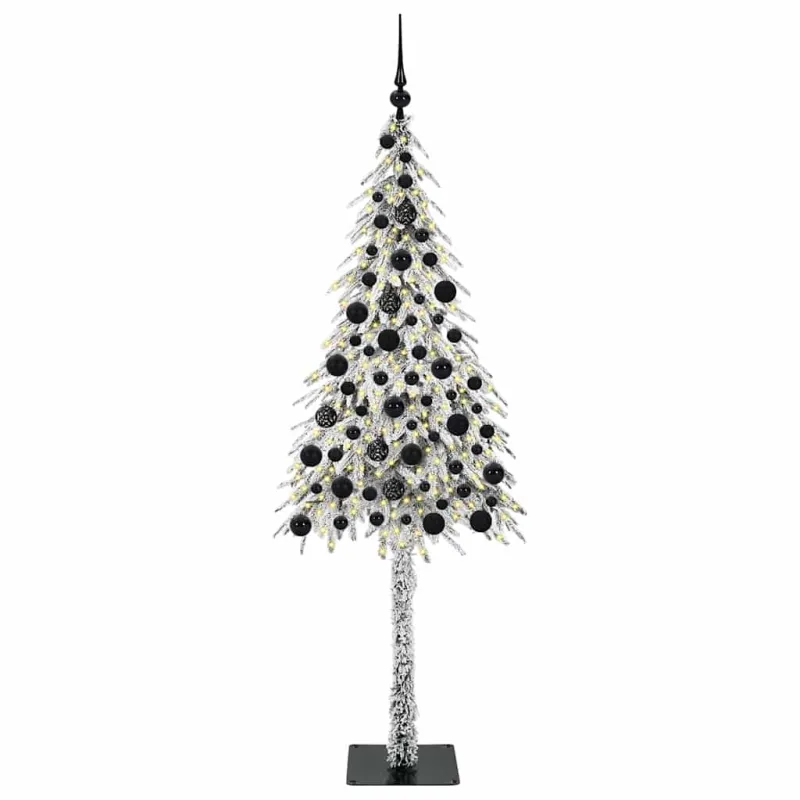 Kalėdų eglutė su 300 LED s stovu Balta 180 cm PE ir Plienas