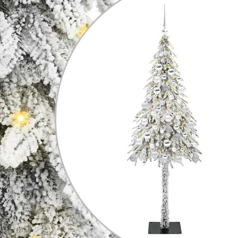 Kalėdų eglutė su 300 LED s stovu Balta 180 cm PE ir Plienas
