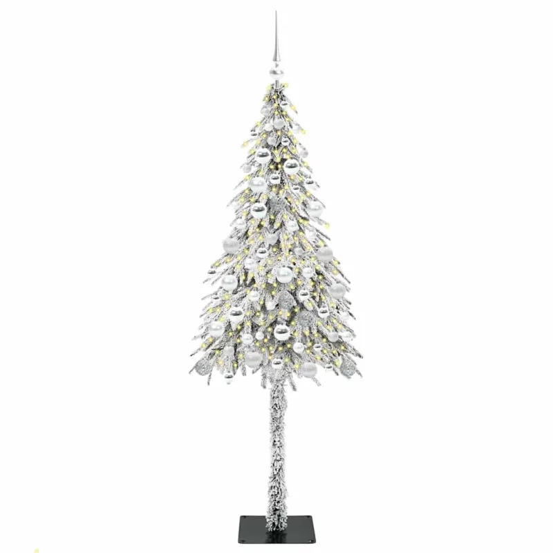 Kalėdų eglutė su 300 LED s stovu Balta 180 cm PE ir Plienas