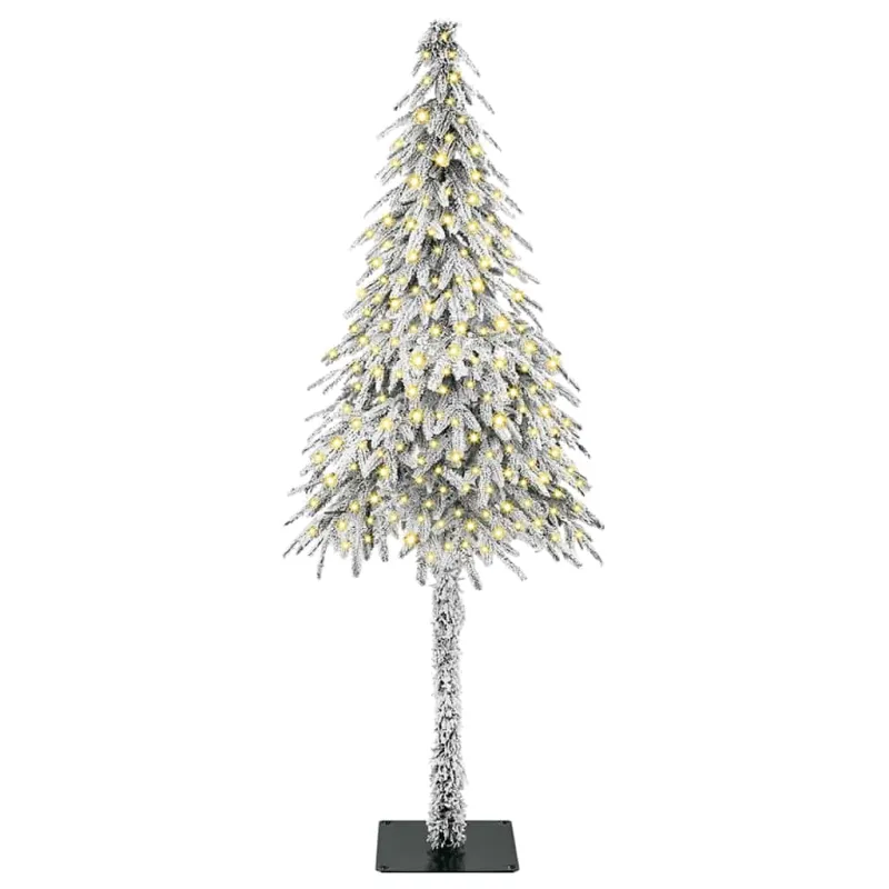 Kalėdų eglutė su 300 LED s stovu Balta 210 cm PE ir Plienas