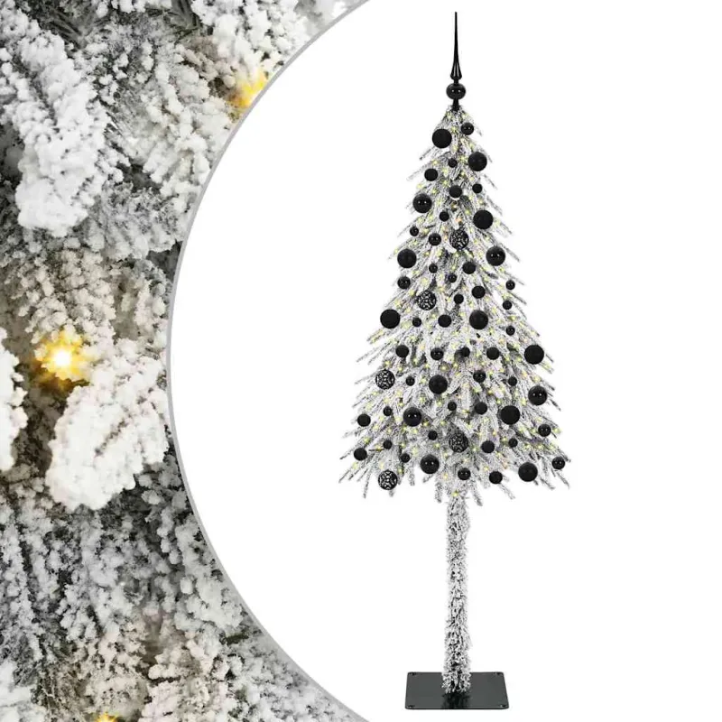 Kalėdų eglutė su 300 LED s stovu Balta 210 cm PE ir Plienas