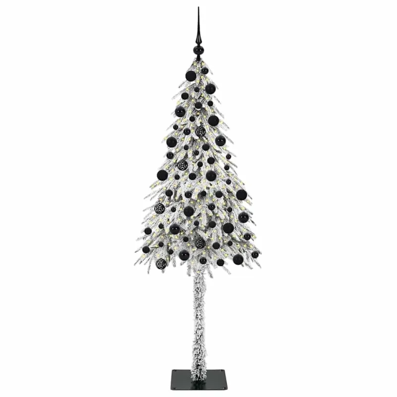 Kalėdų eglutė su 300 LED s stovu Balta 210 cm PE ir Plienas