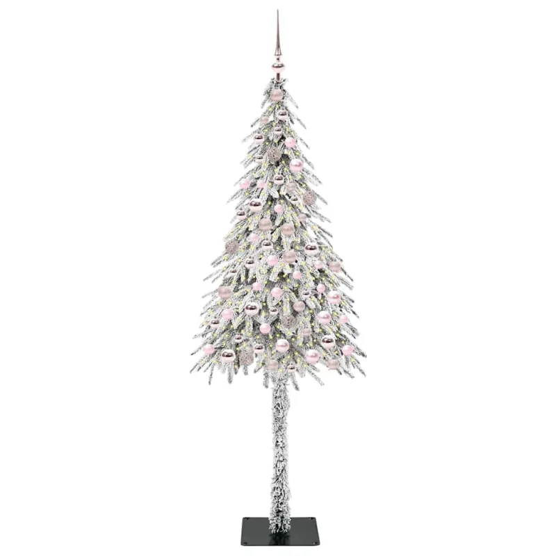 Kalėdų eglutė su 300 LED s stovu Balta 210 cm PE ir Plienas