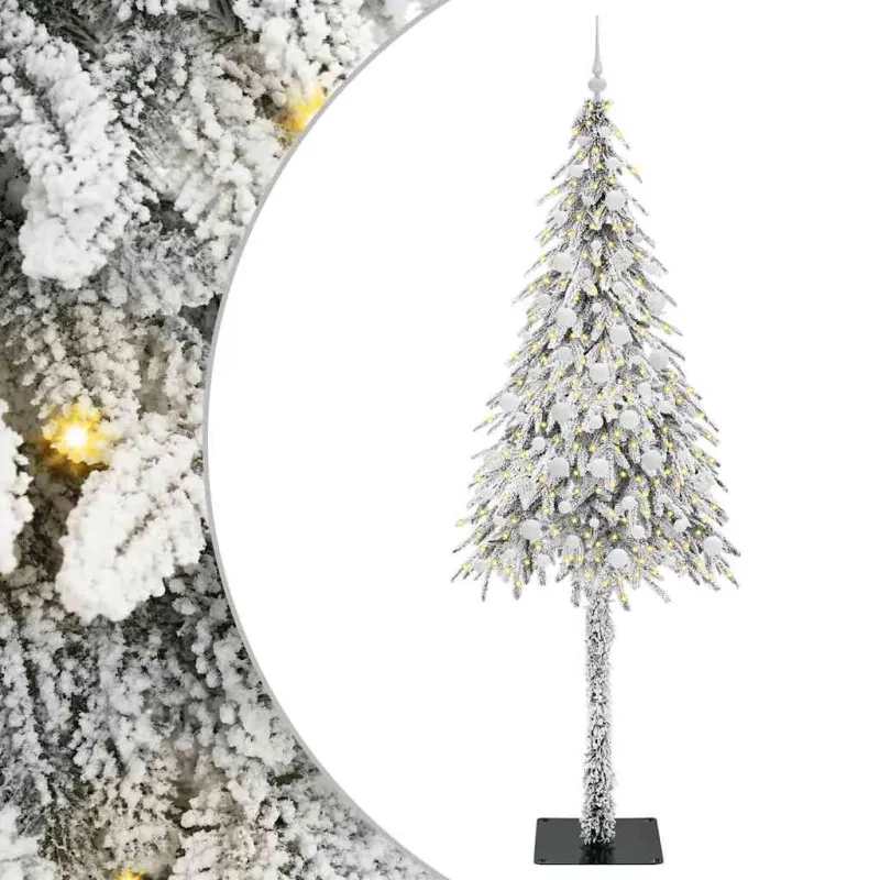 Kalėdų eglutė su 300 LED s stovu Balta 210 cm PE ir Plienas