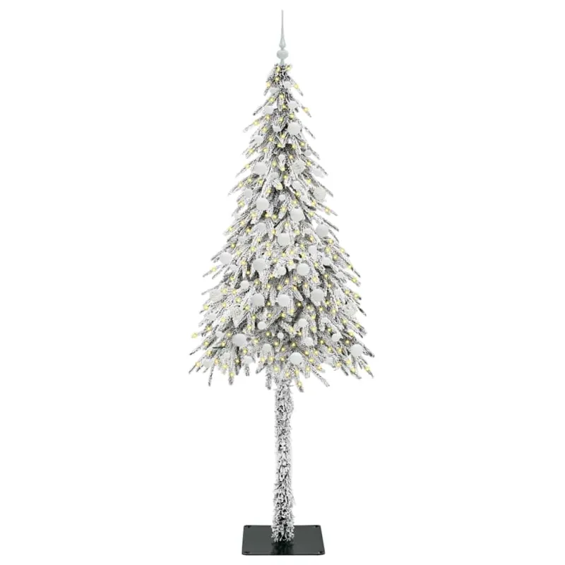 Kalėdų eglutė su 300 LED s stovu Balta 210 cm PE ir Plienas