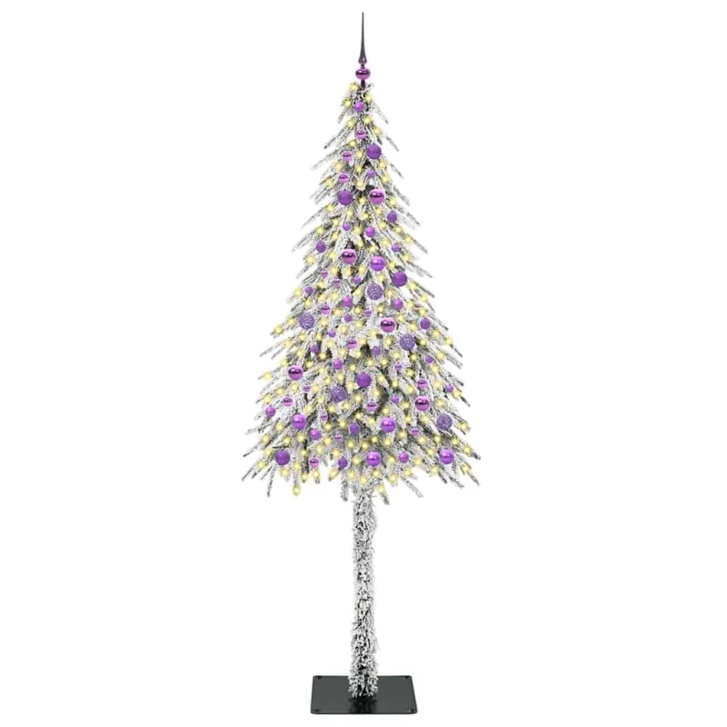 Kalėdų eglutė su 300 LED s stovu Balta 210 cm PE ir Plienas