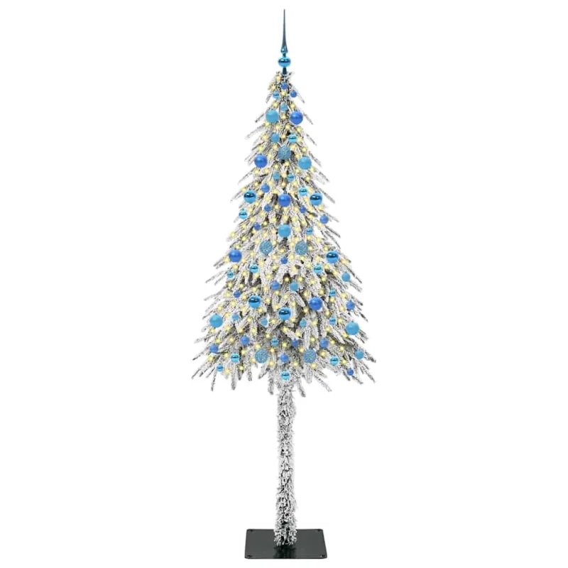 Kalėdų eglutė su 300 LED s stovu Balta 210 cm PE ir Plienas