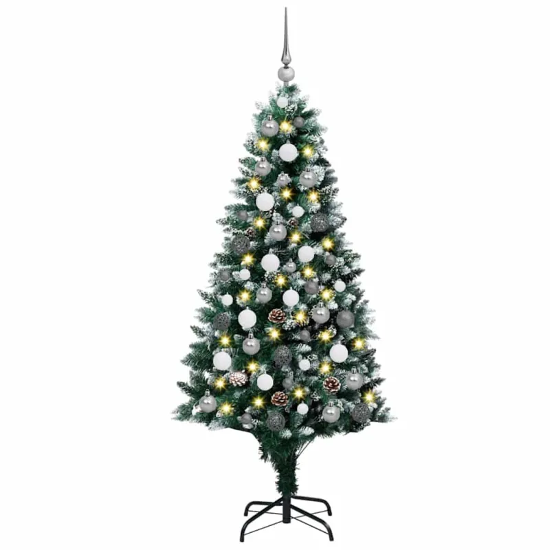 Dirbtinė Kalėdų eglutė Žalia 180 cm PVC ir Plienas ir Plastikas