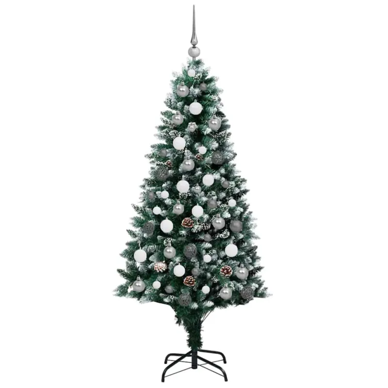 Dirbtinė Kalėdų eglutė Žalia 180 cm PVC ir Plienas ir Plastikas