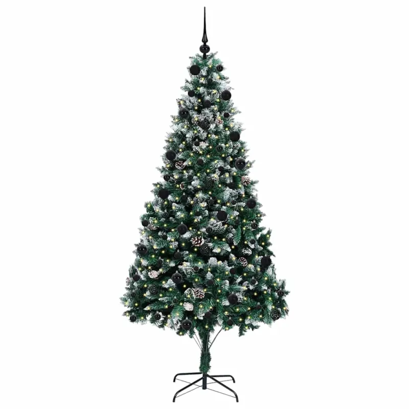 Dirbtinė Kalėdų eglutė Žalia 210 cm PVC ir Plienas ir Plastikas