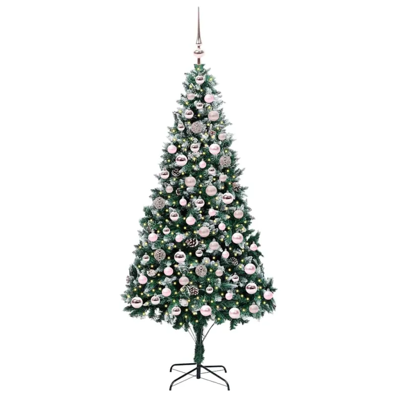 Dirbtinė Kalėdų eglutė Žalia 210 cm PVC ir Plienas ir Plastikas