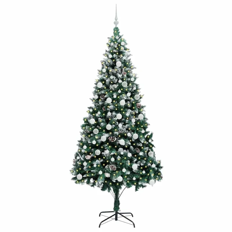 Dirbtinė Kalėdų eglutė Žalia 210 cm PVC ir Plienas ir Plastikas