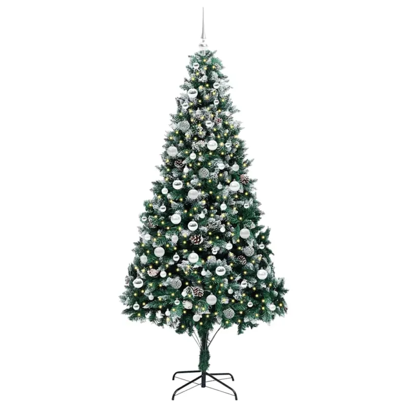 Dirbtinė Kalėdų eglutė Žalia 210 cm PVC ir Plienas ir Plastikas