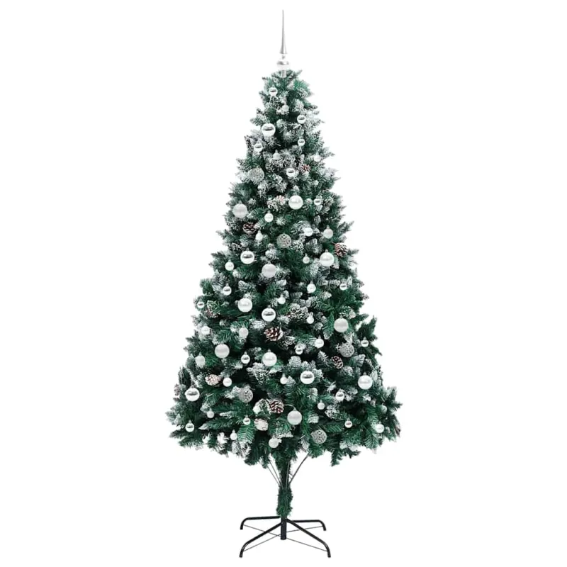 Dirbtinė Kalėdų eglutė Žalia 210 cm PVC ir Plienas ir Plastikas