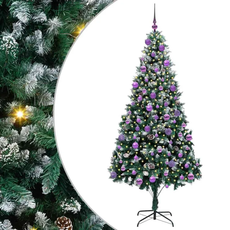 Dirbtinė Kalėdų eglutė Žalia 210 cm PVC ir Plienas ir Plastikas