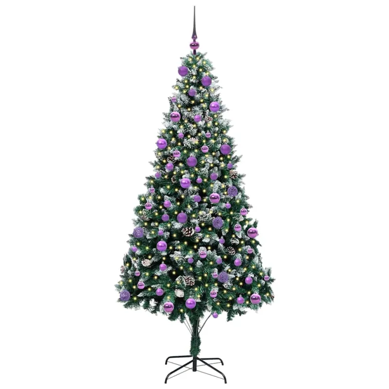 Dirbtinė Kalėdų eglutė Žalia 210 cm PVC ir Plienas ir Plastikas