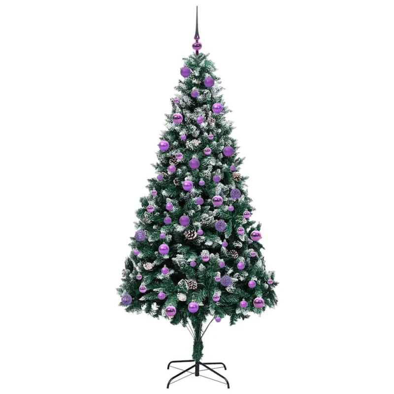 Dirbtinė Kalėdų eglutė Žalia 210 cm PVC ir Plienas ir Plastikas