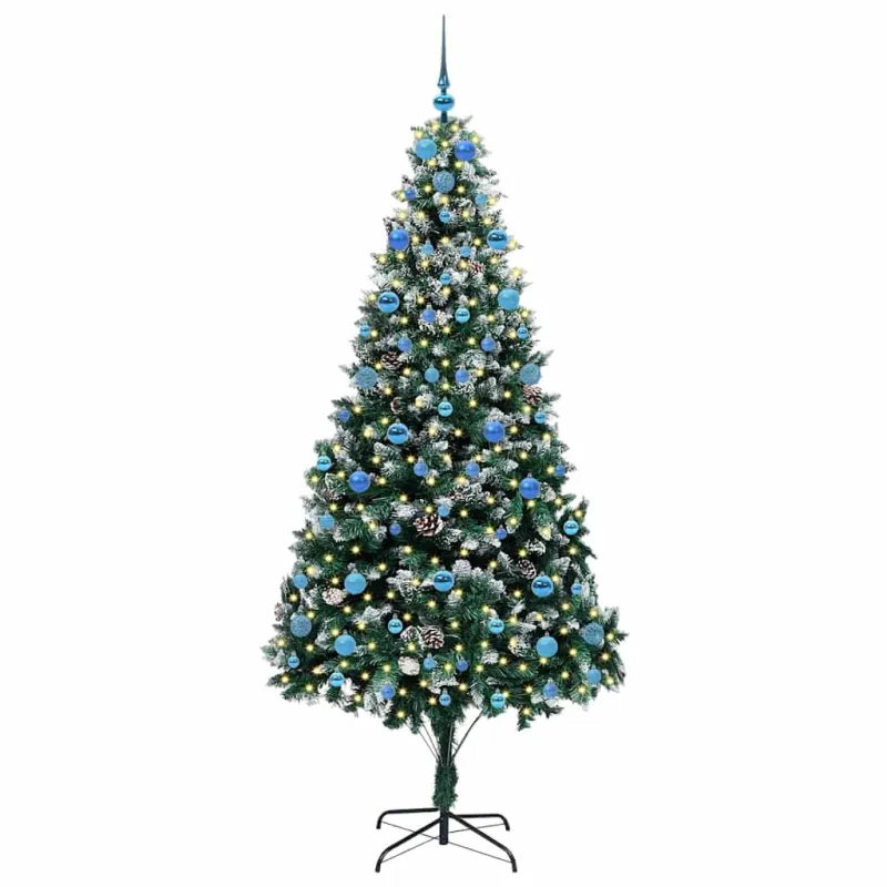 Dirbtinė Kalėdų eglutė Žalia 210 cm PVC ir Plienas ir Plastikas