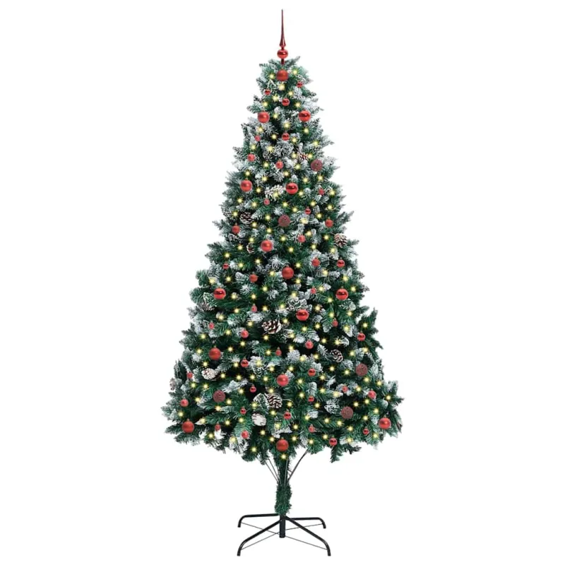 Dirbtinė Kalėdų eglutė Žalia 240 cm PVC ir Plienas ir Plastikas