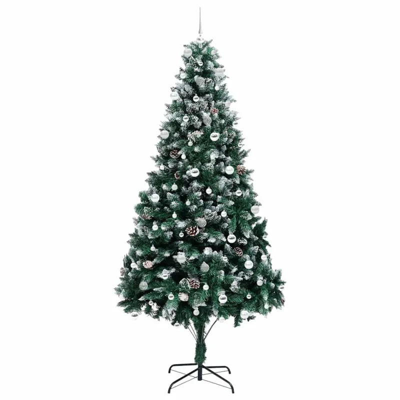Dirbtinė Kalėdų eglutė Žalia 240 cm PVC ir Plienas ir Plastikas