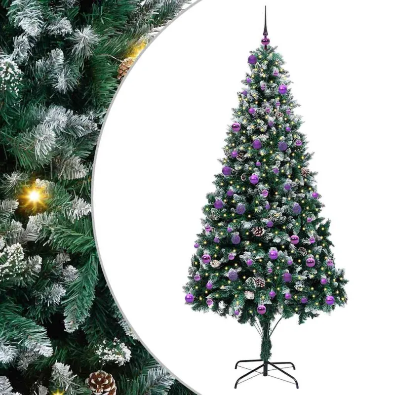 Dirbtinė Kalėdų eglutė Žalia 240 cm PVC ir Plienas ir Plastikas
