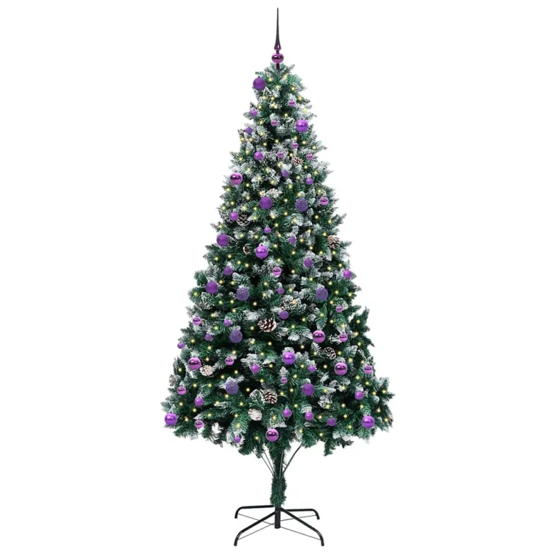 Dirbtinė Kalėdų eglutė Žalia 240 cm PVC ir Plienas ir Plastikas