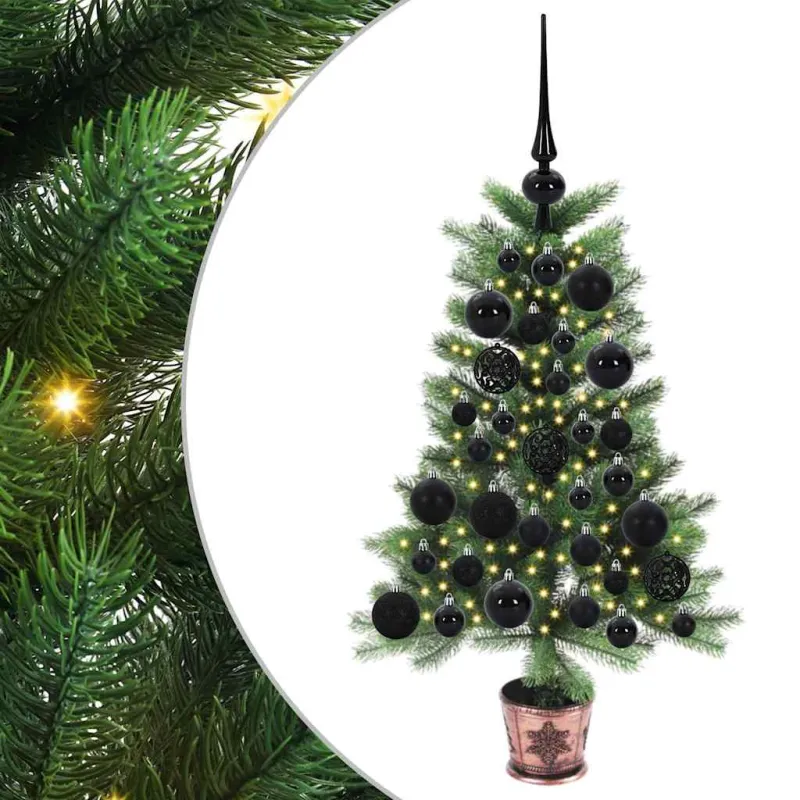Kalėdų eglutė su 150 LED s stovu Žalia 65 cm PE