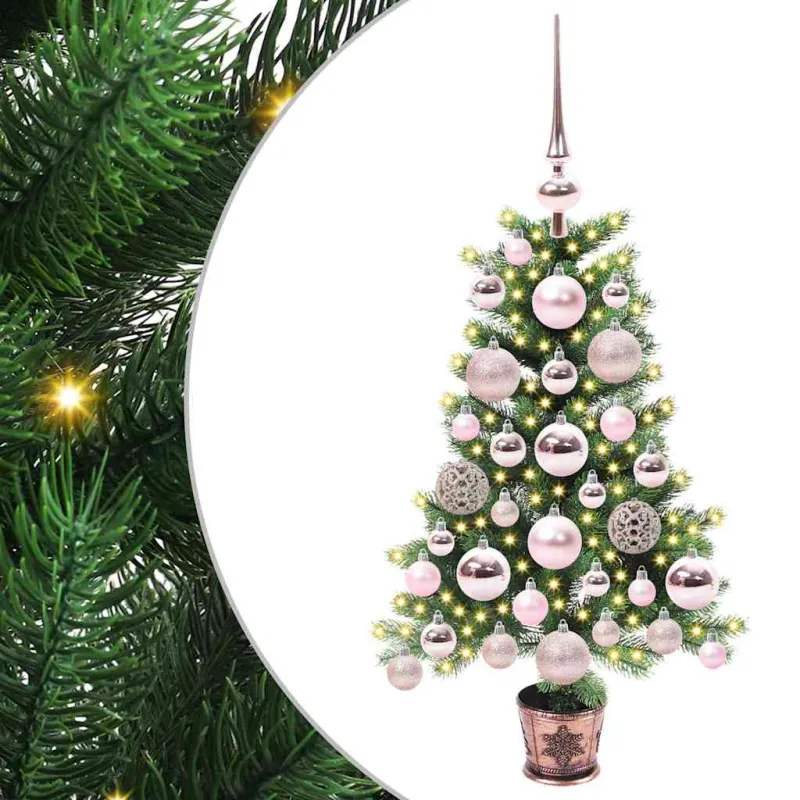 Kalėdų eglutė su 150 LED s stovu Žalia 65 cm PE
