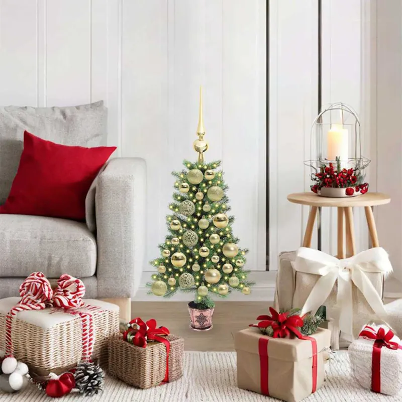 Kalėdų eglutė su 150 LED s stovu Žalia 65 cm PE