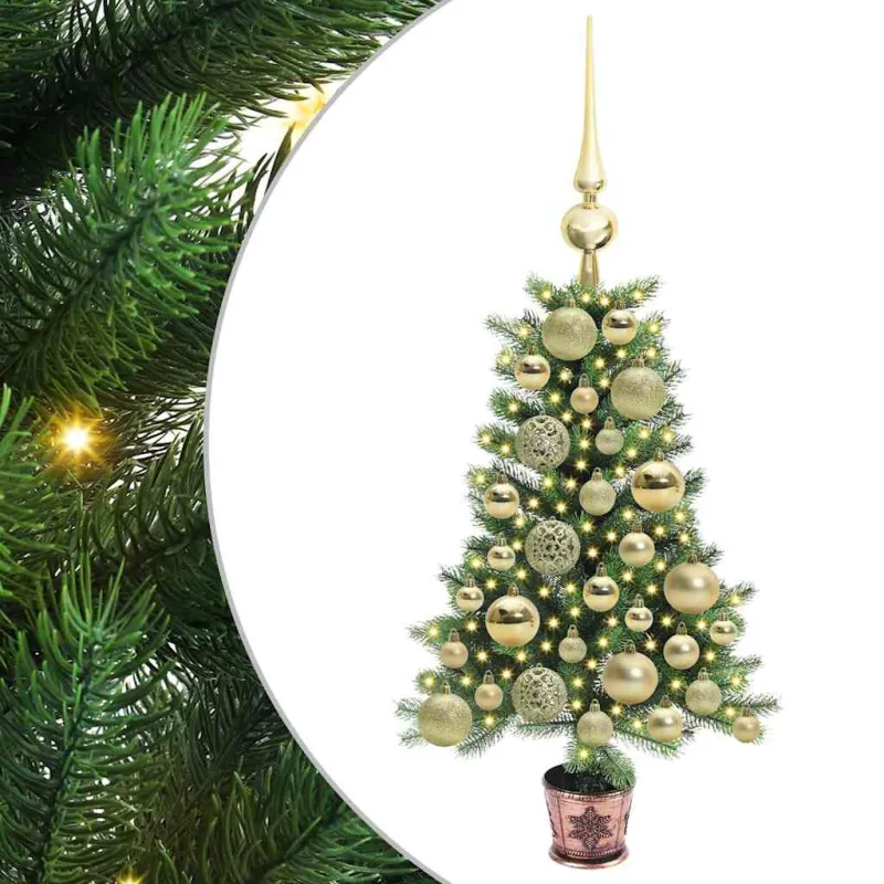 Kalėdų eglutė su 150 LED s stovu Žalia 65 cm PE