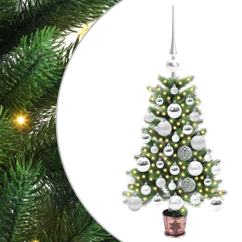 Kalėdų eglutė su 150 LED s stovu Žalia 65 cm PE