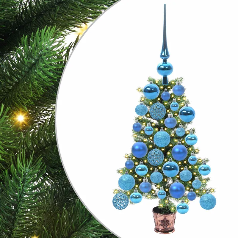 Kalėdų eglutė su 150 LED s stovu Žalia 65 cm PE
