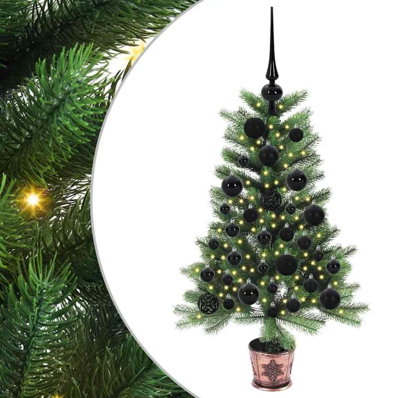 Kalėdų eglutė su 150 LED s stovu Žalia 90 cm PE