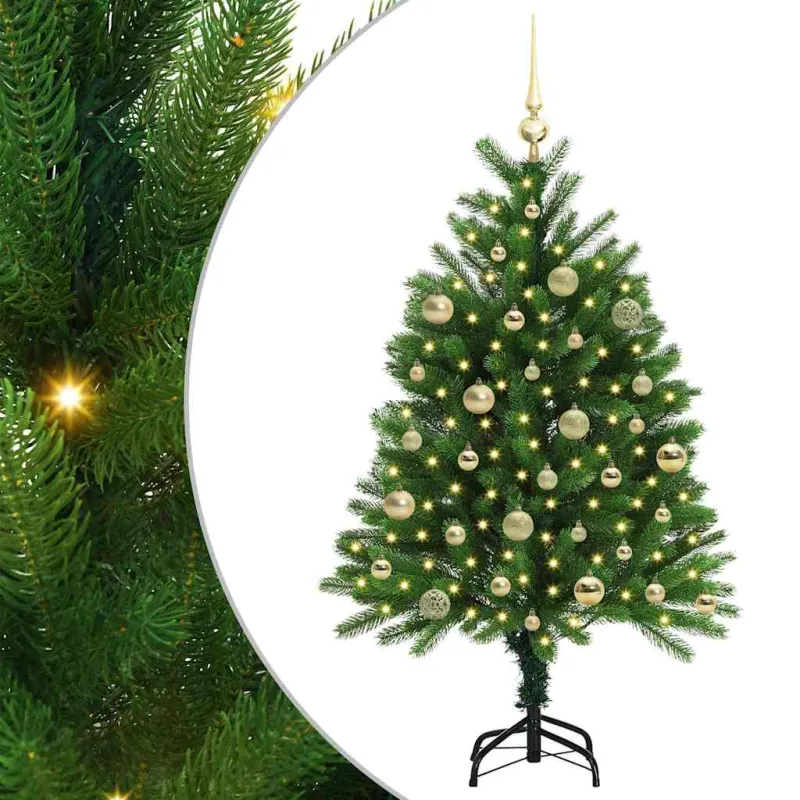 Kalėdų eglutė su 150 LED s stovu Žalia 120 cm PE