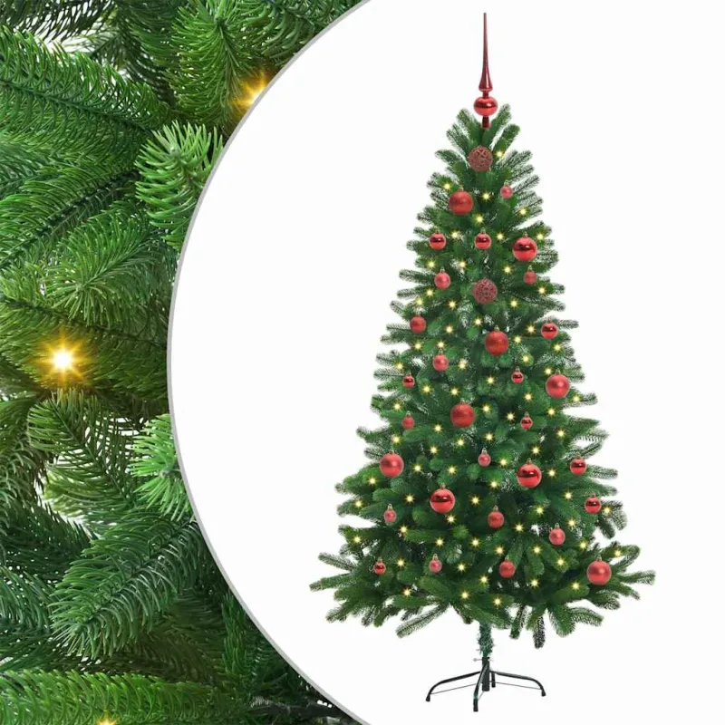Kalėdų eglutė su 150 LED s stovu Žalia 150 cm PE