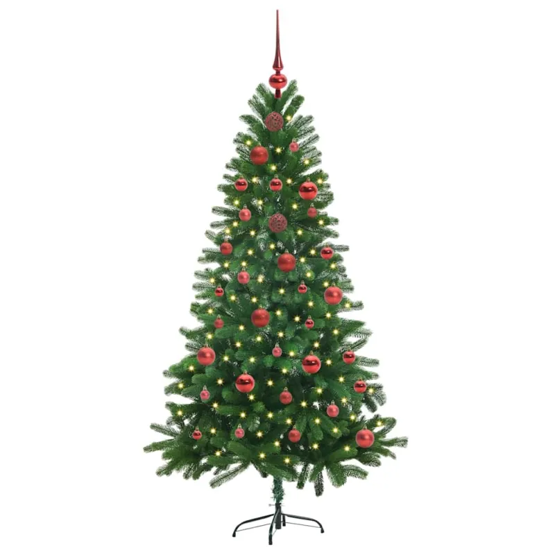Kalėdų eglutė su 150 LED s stovu Žalia 150 cm PE