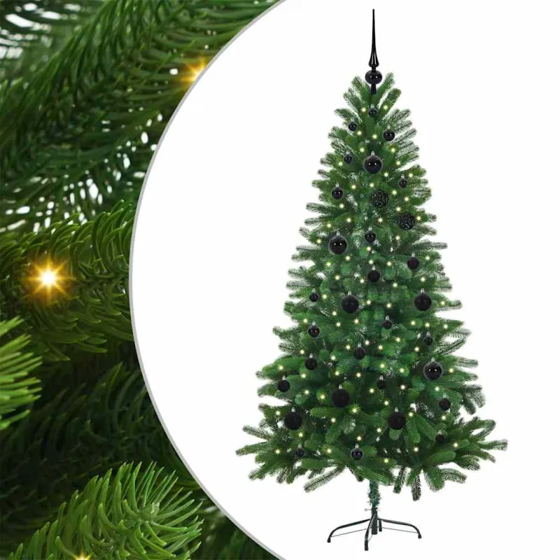Kalėdų eglutė su 150 LED s stovu Žalia 150 cm PE