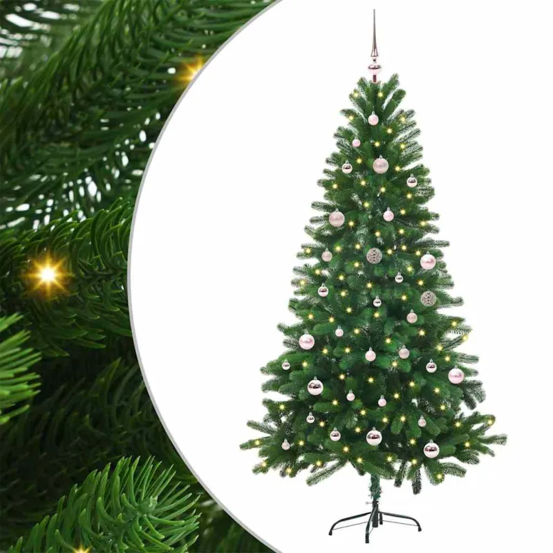 Kalėdų eglutė su 150 LED s stovu Žalia 150 cm PE
